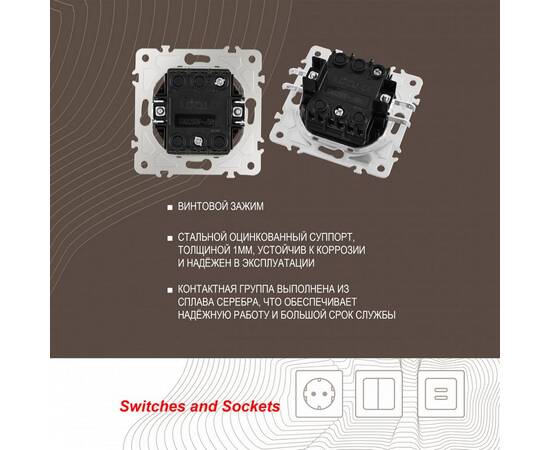 Выключатель одноклавишный с подсветкой Arte Milano 202.31-1.shampan, изображение 2