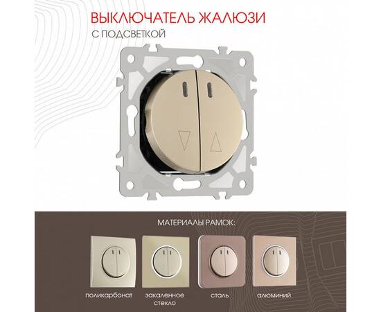 Выключатель жалюзи с подсветкой Arte Milano 202.39-2.shampan