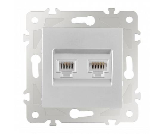 Розетка телефонная RJ11 + компьютерная RJ45 Arte Milano 203.44-1.silver, изображение 3