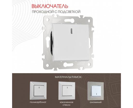 Выключатель одноклавишный проходной Arte Milano 203.33-1.silver