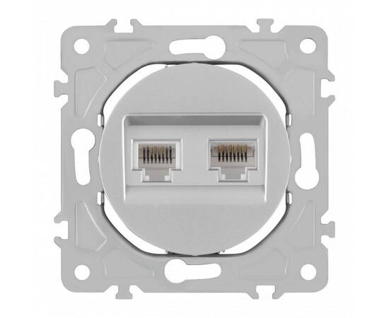 Розетка телефонная RJ11 + компьютерная RJ45 Arte Milano 202.44-1.silver, изображение 7