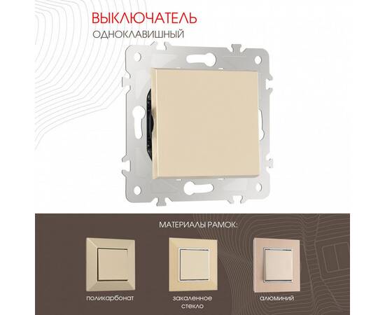 Выключатель одноклавишный Arte Milano 203.30-1.shampan