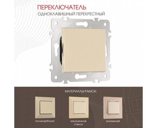 Переключатель одноклавишный перекрестный Arte Milano 203.34-1.shampan