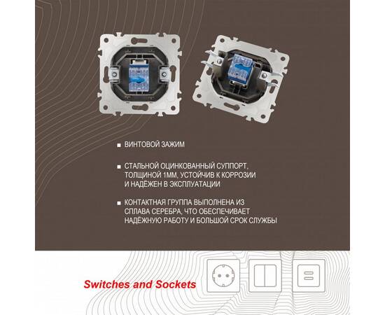 Розетка телефонная RJ11 Arte Milano 203.51-1.shampan, изображение 2