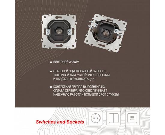 Розетка спутниковая SAT TV Arte Milano 203.42-1.shampan, изображение 2