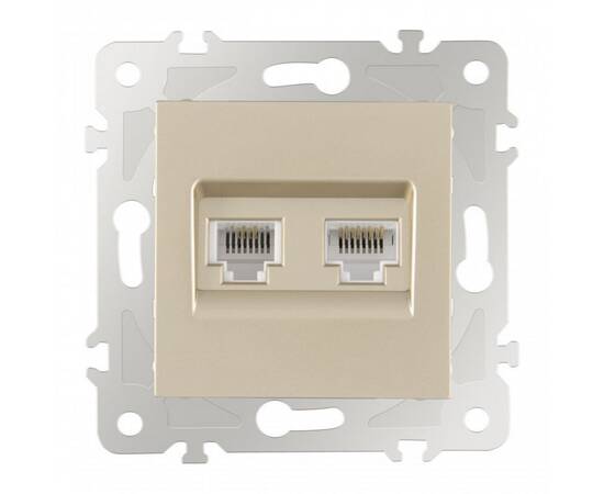 Розетка телефонная RJ11 + компьютерная RJ45 Arte Milano 203.44-1.shampan, изображение 6