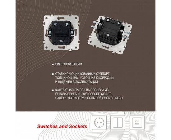 Выключатель двухклавишный с подсветкой Arte Milano 203.31-2.shampan, изображение 2