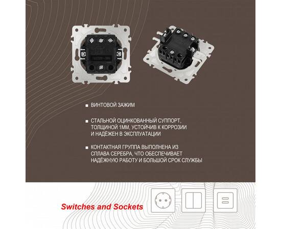 Переключатель одноклавишный перекрестный с подсветкой Arte Milano 203.35-1.shampan, изображение 2