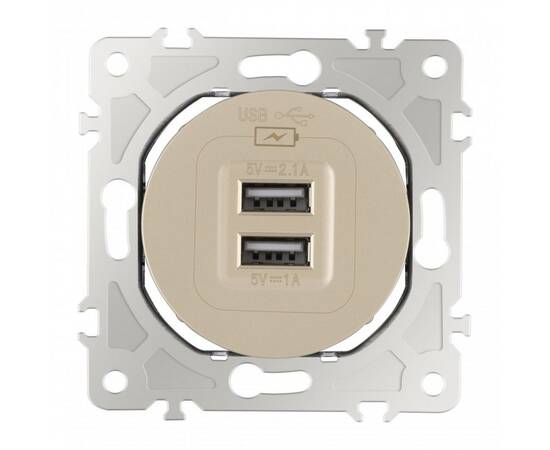 Розетка USB 2.1А+1А Arte Milano 202.46-1.shampan, изображение 7