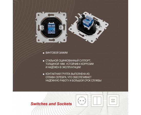 Розетка телефонная RJ11 Arte Milano 202.51-1.shampan, изображение 2