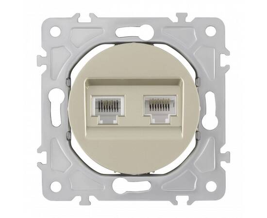 Розетка телефонная RJ11 + компьютерная RJ45 Arte Milano 202.44-1.shampan, изображение 7