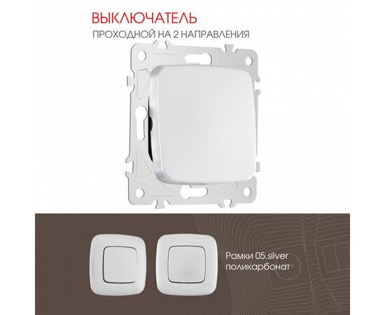 Выключатель одноклавишный проходной Arte Milano 205.32-1.silver