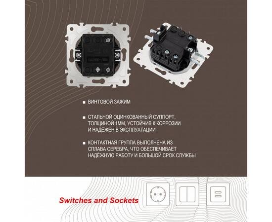 Выключатель одноклавишный проходной Arte Milano 205.32-1.shampan, изображение 2