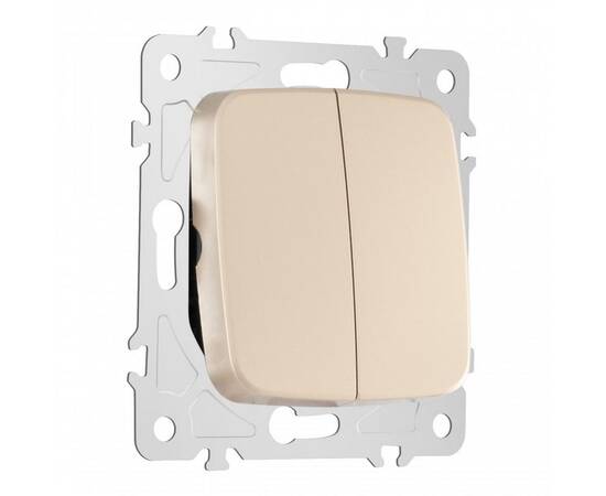 Выключатель двухклавишный Arte Milano 205.30-2.shampan, изображение 4