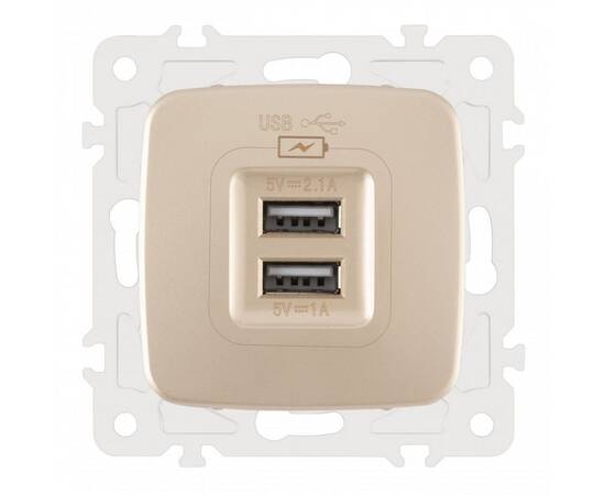 Розетка USB 2.1А+1А Arte Milano 205.46-1.shampan, изображение 4