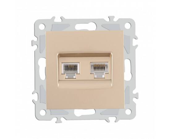 Розетка телефонная RJ11 + компьютерная RJ45 Arte Milano 206.44-1.shampan, изображение 4