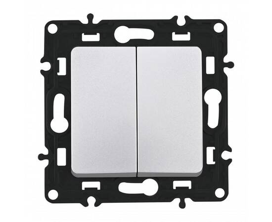 Выключатель двухклавишный проходной Arte Milano 217.32-2.silver, изображение 4