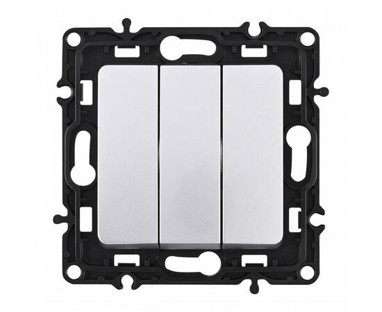 Выключатель трехклавишный Arte Milano 217.30-3.silver, изображение 4