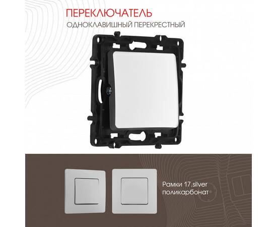 Переключатель одноклавишный перекрестный Arte Milano 217.34-1.silver