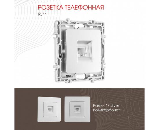 Розетка телефонная RJ11 Arte Milano 217.51-1.silver