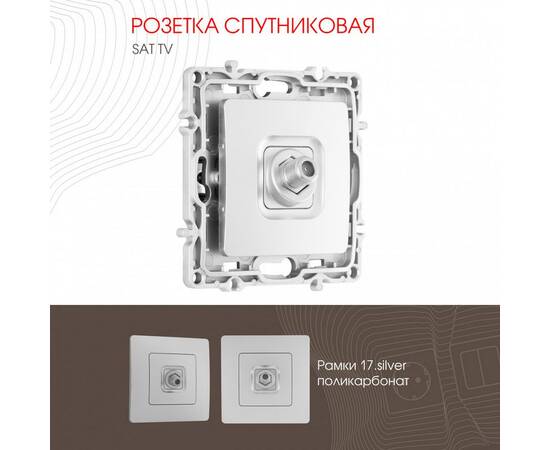 Розетка спутниковая SAT TV Arte Milano 217.42-1.silver