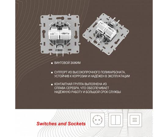 Розетка телефонная RJ11 + компьютерная RJ45 Arte Milano 217.44-1.silver, изображение 2