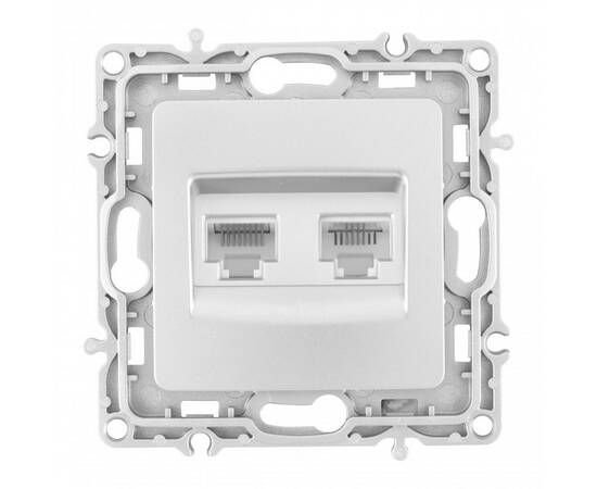 Розетка телефонная RJ11 + компьютерная RJ45 Arte Milano 217.44-1.silver, изображение 4