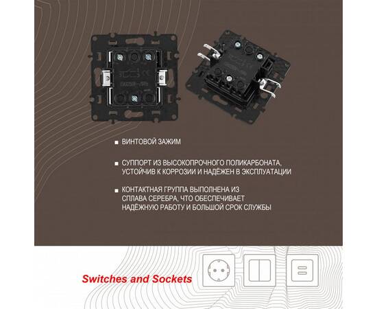 Выключатель двухклавишный Arte Milano 217.30-2.shampan, изображение 2