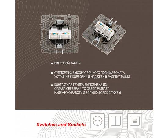 Розетка RJ45 Arte Milano 217.45-2.shampan, изображение 2