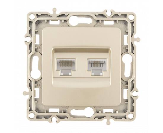 Розетка телефонная RJ11 + компьютерная RJ45 Arte Milano 217.44-1.shampan, изображение 4