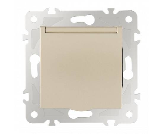 Розетка с заземлением, шторками и защитной крышкой Arte Milano 203.41-1.shampan, изображение 8