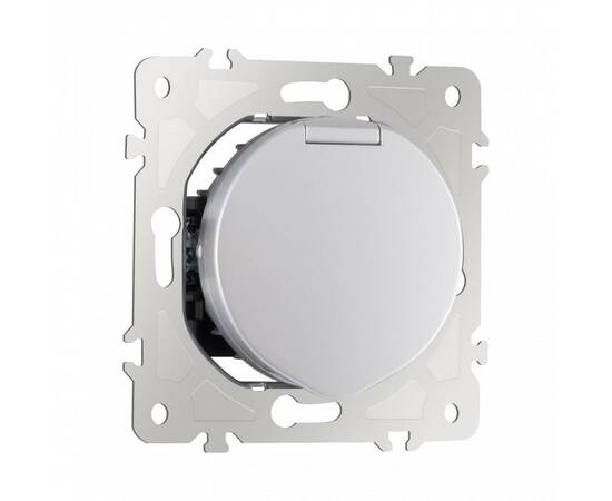 Розетка с заземлением, шторками и защитной крышкой Arte Milano 202.41-1.silver, изображение 9