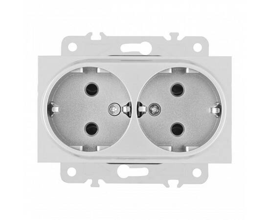 Розетка двойная с заземлением Arte Milano 203.40-2.silver, изображение 4