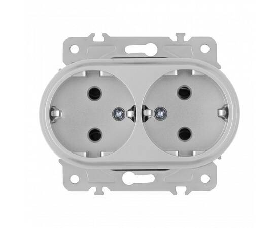 Розетка двойная с заземлением Arte Milano 202.40-2.silver, изображение 5