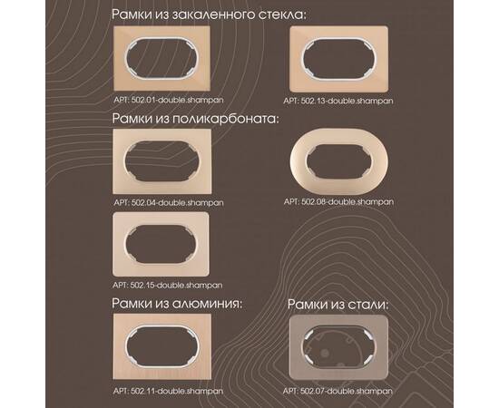 Розетка двойная с заземлением Arte Milano 202.40-2.shampan, изображение 3