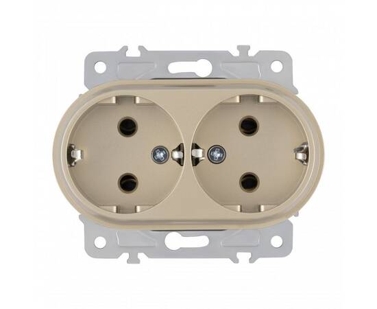 Розетка двойная с заземлением Arte Milano 202.40-2.shampan, изображение 5