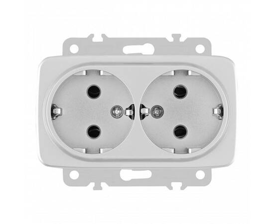 Розетка двойная с заземлением Arte Milano 205.40-2.silver, изображение 5