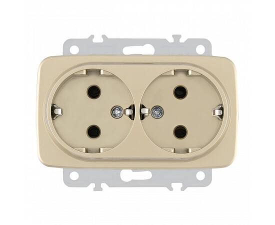 Розетка двойная с заземлением Arte Milano 205.40-2.shampan, изображение 5