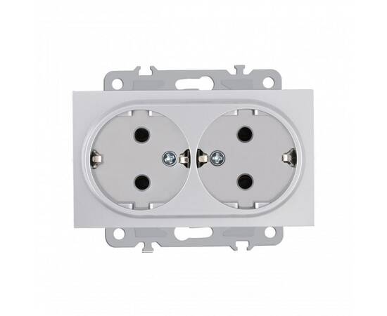 Розетка двойная с заземлением Arte Milano 206.40-2.silver, изображение 4