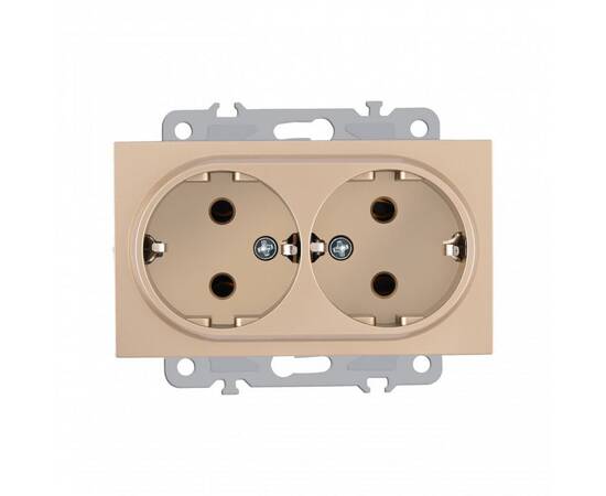 Розетка двойная с заземлением Arte Milano 206.40-2.shampan, изображение 4