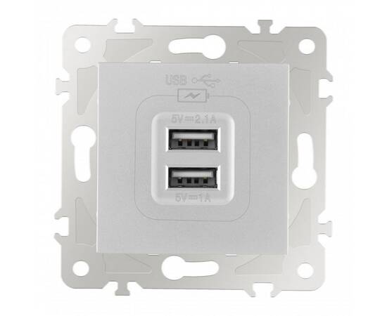 Розетка USB 2.1А+1А Arte Milano 203.46-1.silver, изображение 6