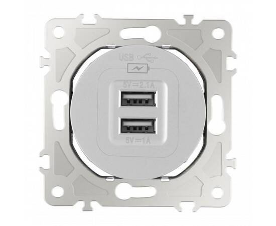 Розетка USB 2.1А+1А Arte Milano 202.46-1.silver, изображение 7