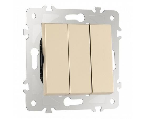 Выключатель трехклавишный Arte Milano 203.30-3.shampan, изображение 6