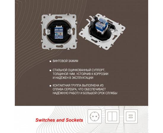 Розетка RJ45 Arte Milano 202.45-1.shampan, изображение 2