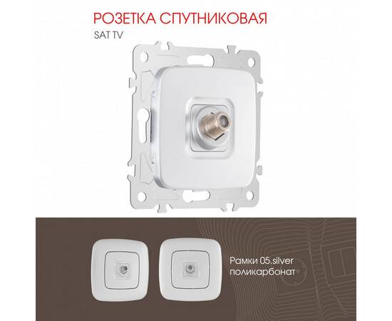 Розетка спутниковая SAT TV Arte Milano 205.42-1.silver