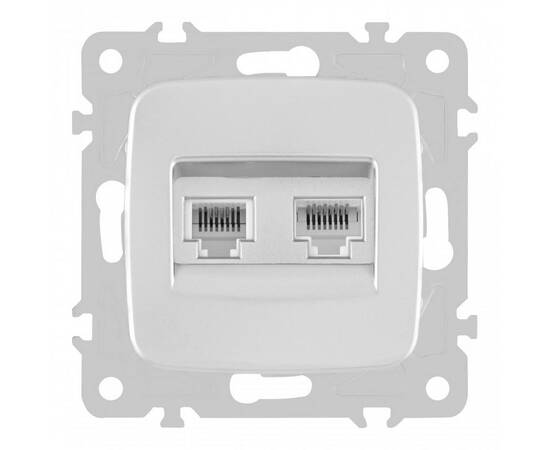 Розетка телефонная RJ11 + компьютерная RJ45 Arte Milano 205.44-1.silver, изображение 4