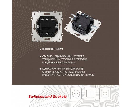 Выключатель трехклавишный Arte Milano 205.30-3.shampan, изображение 2