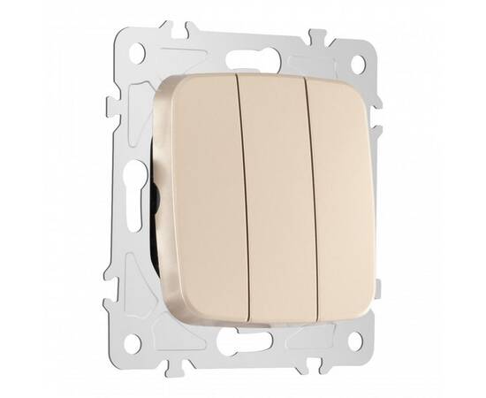 Выключатель трехклавишный Arte Milano 205.30-3.shampan, изображение 4