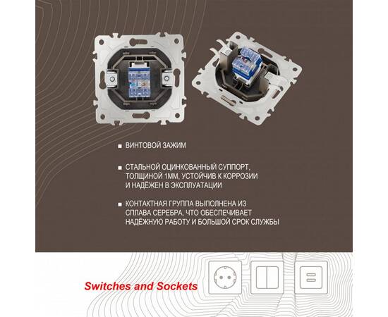 Розетка RJ45 Arte Milano 205.45-1.shampan, изображение 2