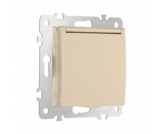 Розетка с заземлением, шторками и защитной крышкой Arte Milano 206.41-1.shampan, изображение 6